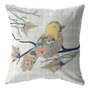 16" Light Green Sparrow Indoor Outdoor Throw Pillow