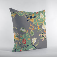 Green Gray Garden Indoor Outdoor Throw Pillow