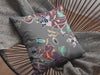 Purple Gray Garden Indoor Outdoor Throw Pillow