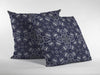 Navy Boho Indoor Outdoor Zippered Throw Pillow