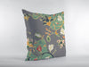 Green Gray Garden Indoor Outdoor Zippered Throw Pillow