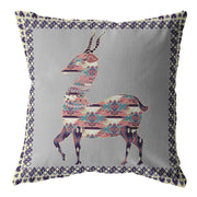 16" Purple Cream Boho Deer Suede Throw Pillow