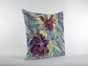 20” Terracotta Hibiscus Suede Decorative Throw Pillow