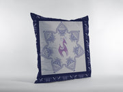 20” Gray Purple Horse SuedeThrow Pillow