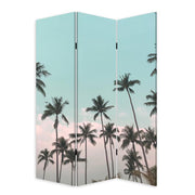 Tropical Palm Trees Room Three Panel Divider Screen