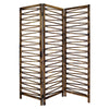 Rustic Geo Design Wood Three Panel Room Divider Screen