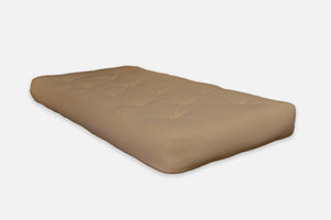 6" Khaki Single Foam Twin Futon, 75 In. x 39 In. in Tan