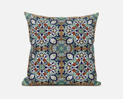 18"X18" Green Microsuede Quatrefoil Zippered Pillow