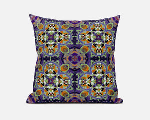 18"X18" Purple Microsuede Quatrefoil Zippered Pillow