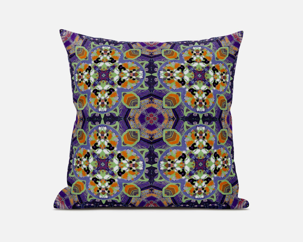 20"X20" Purple Microsuede Quatrefoil Zippered Pillow