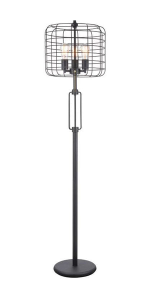 63" Black Three Lights Novelty Floor Lamp With Black Novelty Shade