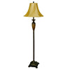 63" Brown And Gold Traditional Floor Lamp With Gold Bell Shade