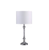 19" Silver Table Lamp With White Drum Shade