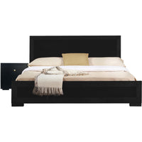 Moma Black Wood Platform Twin Bed With Nightstand