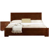 Moma Walnut Wood Platform Full Bed With Nightstand