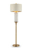 62" Gold Column Floor Lamp With Off-White Drum Shade