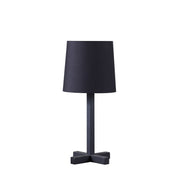 17" Black Bedside Table Lamp With Black Empire Shade