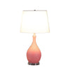 28" Pink Hammered Urn Table Lamp With White Tapered Drum Shade