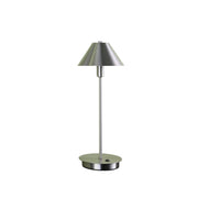 18" Silver Bedside Table Lamp With Silver Cone Shade