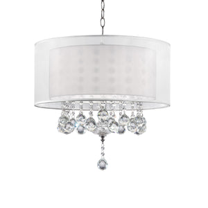 Chic Silver Ceiling Lamp with Crystal Accents and Silver Shade