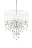 Glam Silver Faux Crystal Hanging Celing Lamp with See Thru Shade