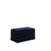 Deep Blue Velvet Nailhead Storage Bench with Ottomans