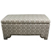 Taupe Geometric Storage Bench with Ottomans Four Piece Set