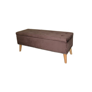 Cozy Brown Suede Storage Bench