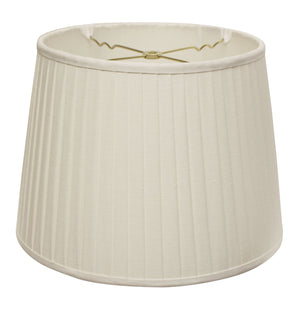 14" White Paperback Linen Lampshade with Side Pleats