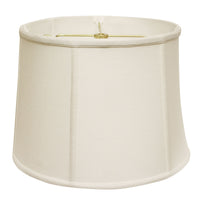 15" White Throwback Drum Linen Lampshade