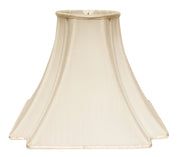 18" Ivory Slanted Notch Square Shantung Lampshade