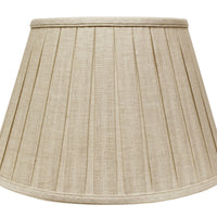 14" Cream Slanted Paperback Linen Lampshade with Box Pleat