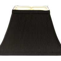 14" Black with White Lining Rectangle Bell Shantung Lampshade