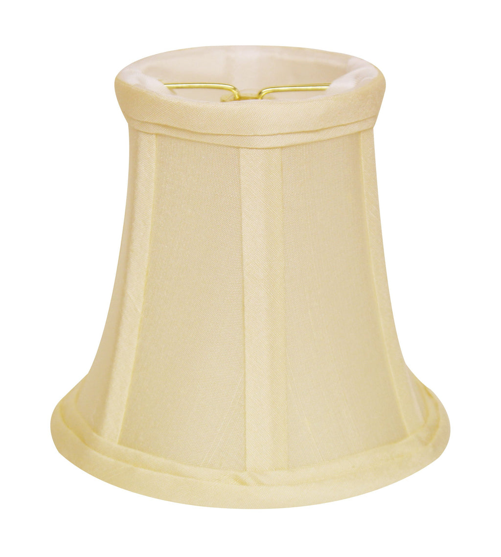 6" Ivory Slanted Set of 6 Chandelier Dupioni Lampshades