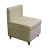 29" Mod Taupe Cream Microfiber Armless Accent Chair with Storage