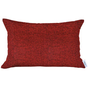 12" X 20" Red Solid Color Zippered Handmade Polyester Lumbar Pillow Cover