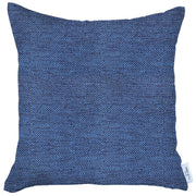 18" X 18" Blue Solid Color Zippered Handmade Polyester Throw Pillow Cover