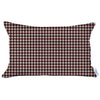 12" X 20" Red Houndstooth Zippered Handmade Polyester Lumbar Pillow Cover