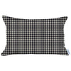 12" X 20" Grey Houndstooth Zippered Handmade Polyester Lumbar Pillow Cover