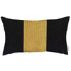12" X 20" Black And Yellow Geometric Zippered Handmade Polyester Lumbar Pillow Cover