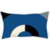 12" X 20" Black And Blue Abstract Zippered Handmade Polyester Lumbar Pillow Cover