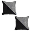 Set Of Two 18" X 18" Grey And Black Geometric Zippered Handmade Polyester Throw Pillow