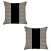 Set Of Two 18" X 18" Brown And Black Houndstooth Zippered Handmade Polyester Throw Pillow