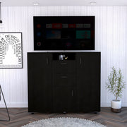 Black Three Door Closet with Two Drawers