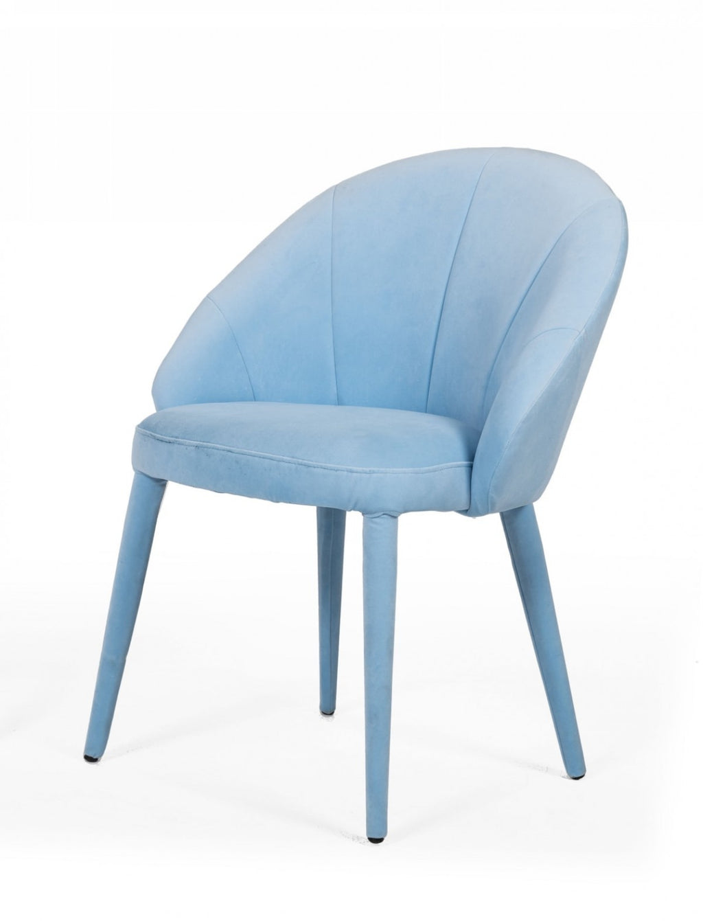 Blue Fabric Wrapped Dining Chair