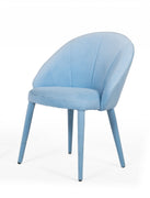 Blue Fabric Wrapped Dining Chair