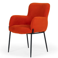 Orange Velvet Dining Chair