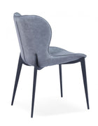 Set of Two Gray Black Modern Dining Chairs