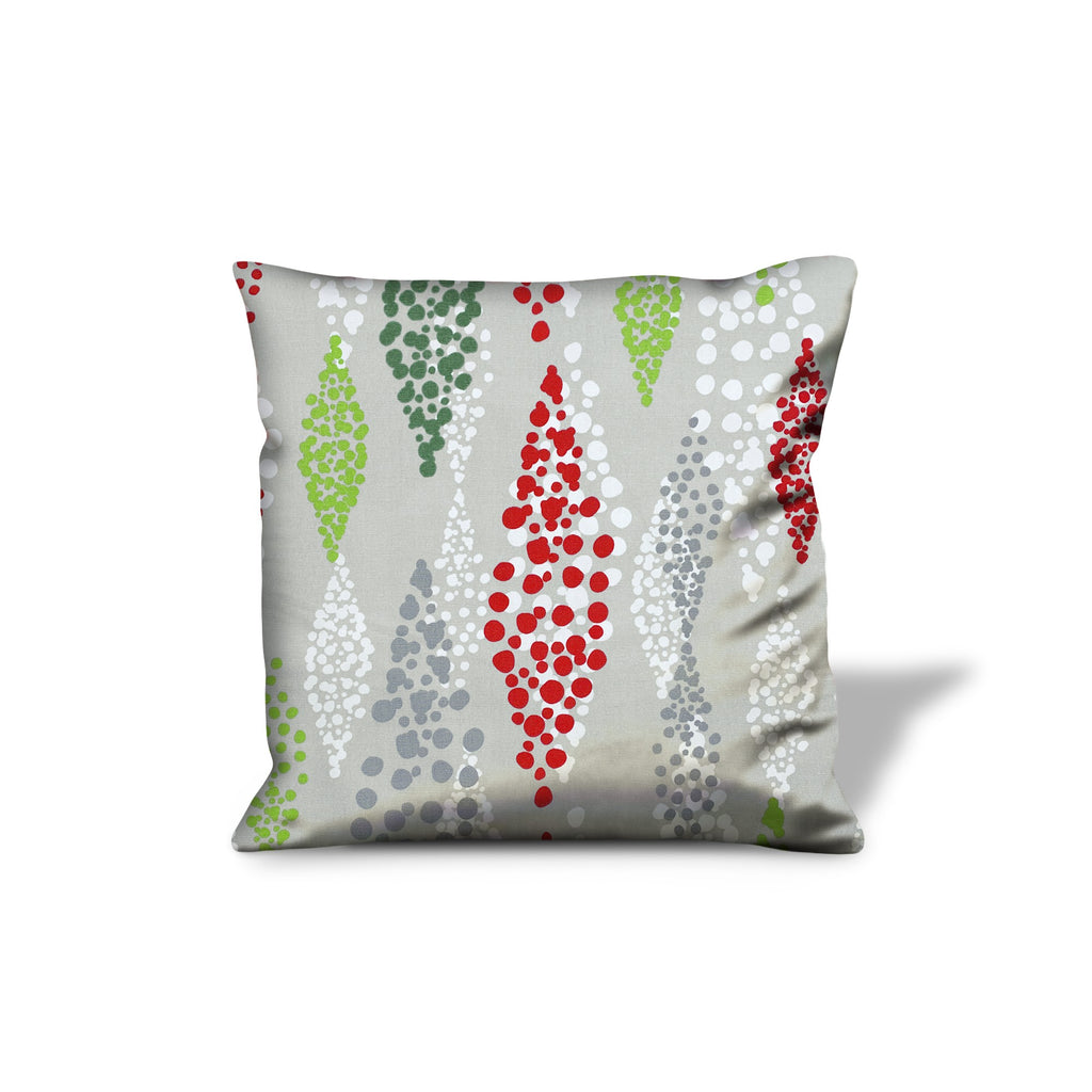 14" X 20" Red Gray And White Zippered100% Cotton Christmas Lumbar Indoor Outdoor Pillow Cover