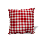 14" X 20" Red Gray And White 100% Cotton Checkered Lumbar Indoor Outdoor Pillow Cover